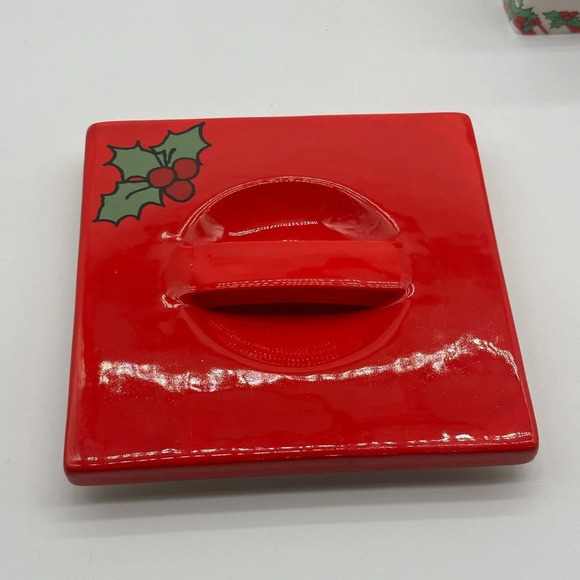 Peanuts Santa Snoopy Christmas Ceramic Box Holiday Tabletop Gibson With Lid - Picture 5 of 7